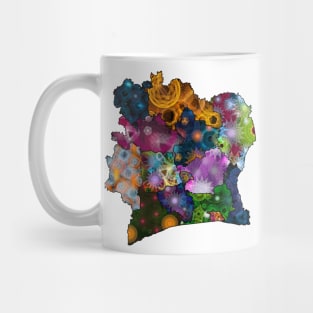 Spirograph Patterned Cote d'ivoire Districts Map Mug